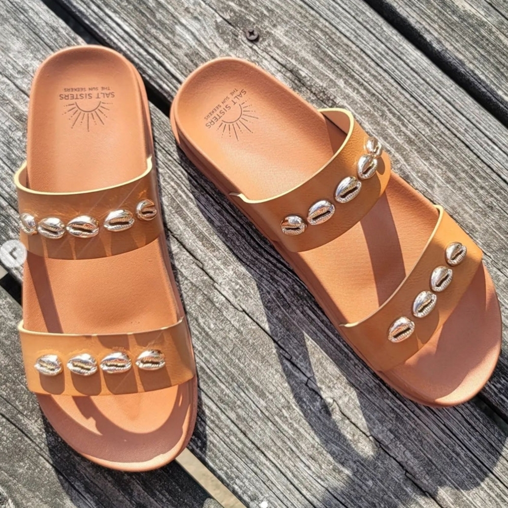 Salt Sisters Oceanside Golden Seashell Sandals